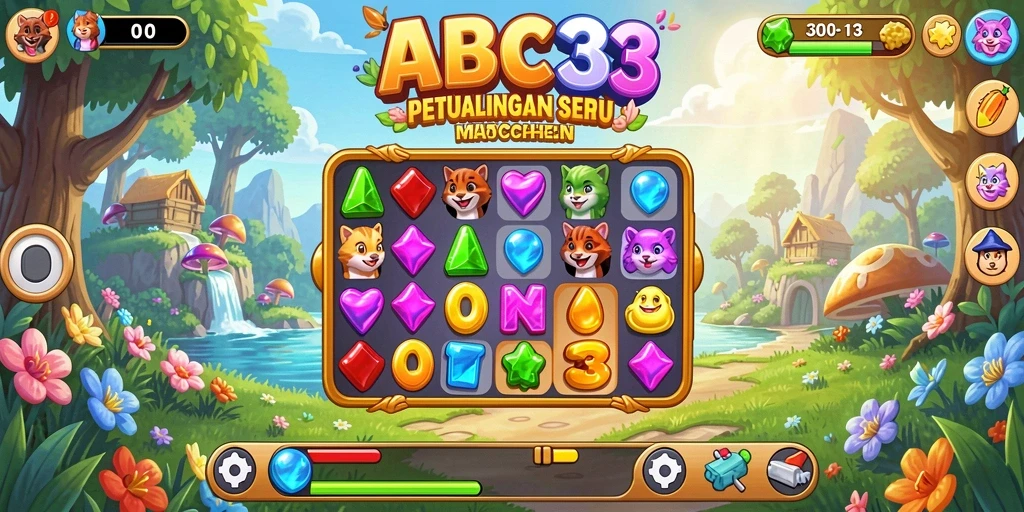 Screenshot menampilkan aksi permainan Match-3 yang seru.