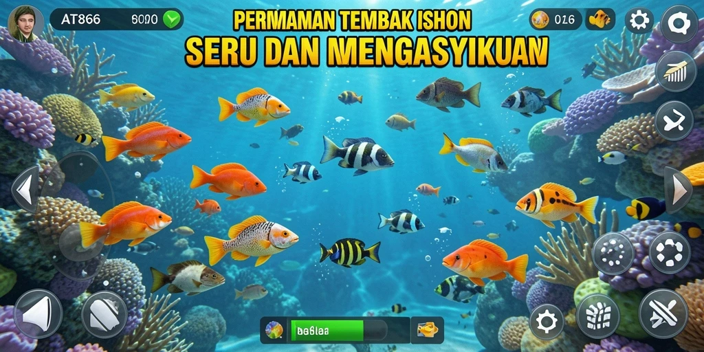 Gameplay seru Tembak Ikan yang mengasyikkan dengan grafis menarik.