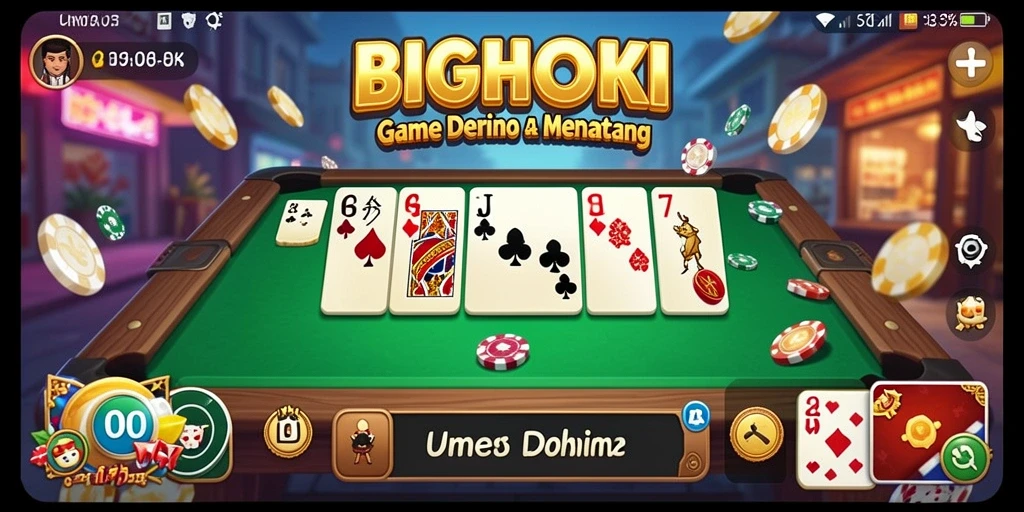 Screenshot gameplay BIGHOKI yang menampilkan keseruan bermain Domino.