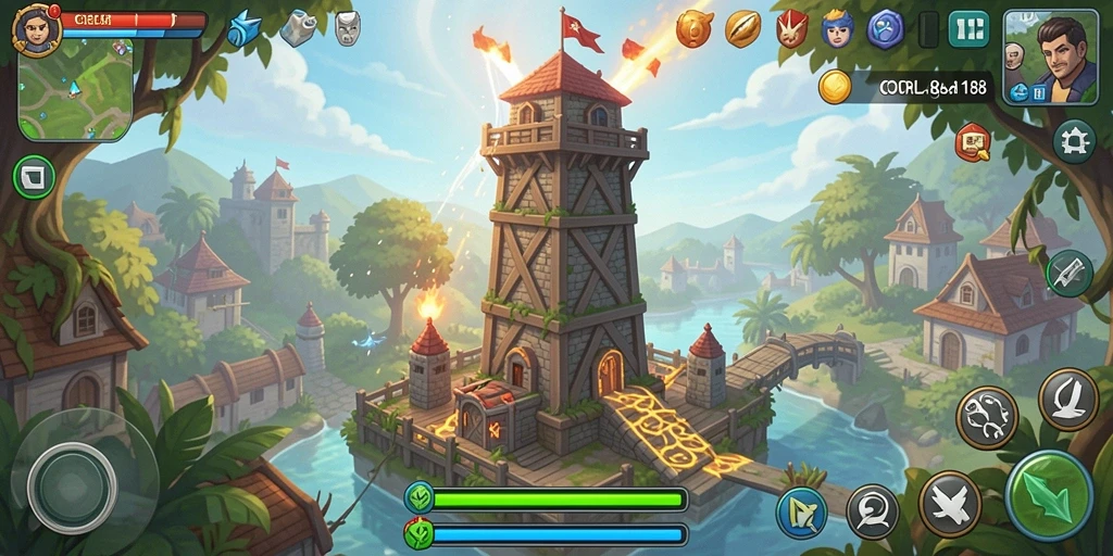 Tampilan menarik dari gameplay Tower Defense CORLA188.