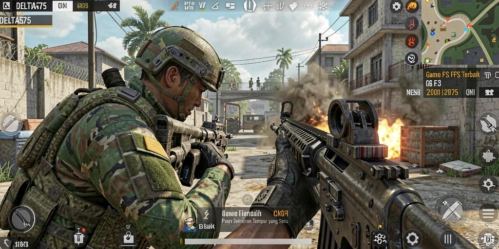 Gameplay mendebarkan di medan perang DELTA575.