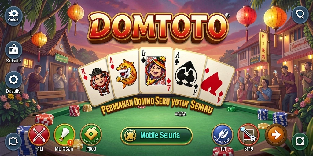 Screenshot gameplay seru dari DOMTOTO menunjukkan keseruan permainan Domino.