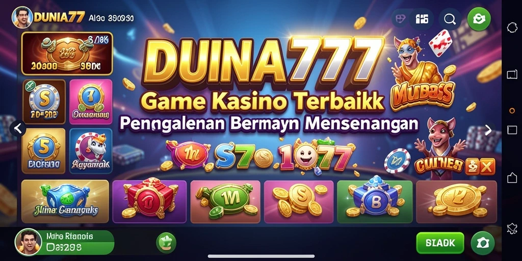 Tangkapan layar DUNIA777 menampilkan gameplay menarik dengan grafis kasino modern.
