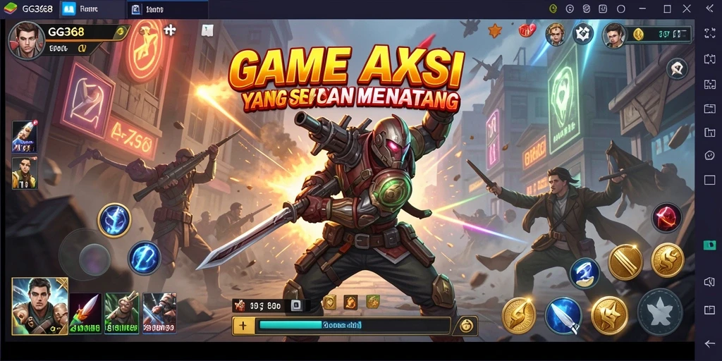 Screenshot gameplay GG368 menampilkan pertempuran yang mendebarkan dan grafis yang menawan.