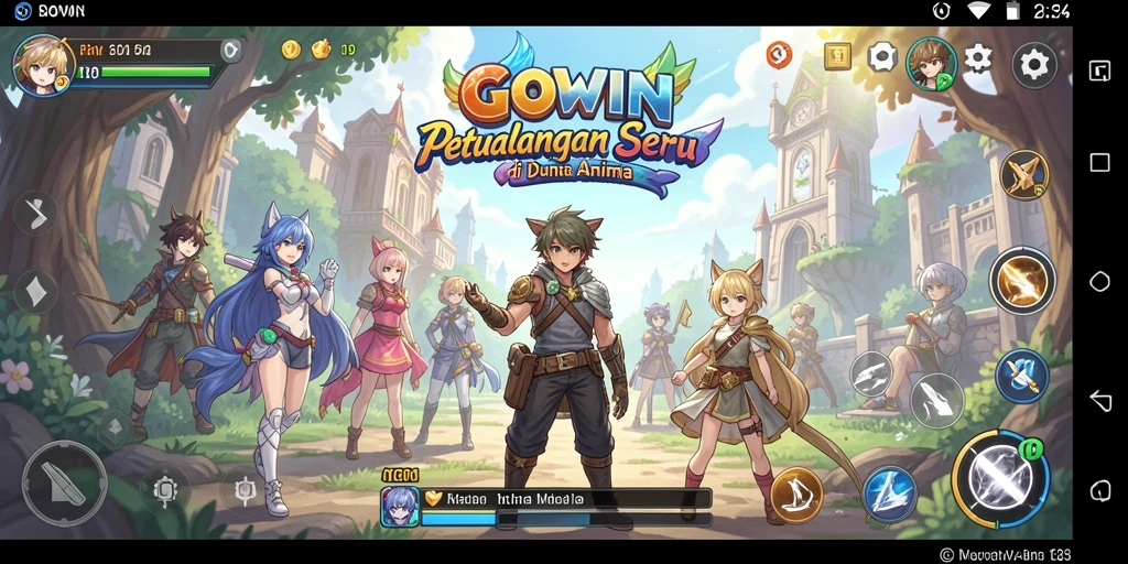 Screenshot GOWIN menampilkan aksi seru dalam permainan Anime.