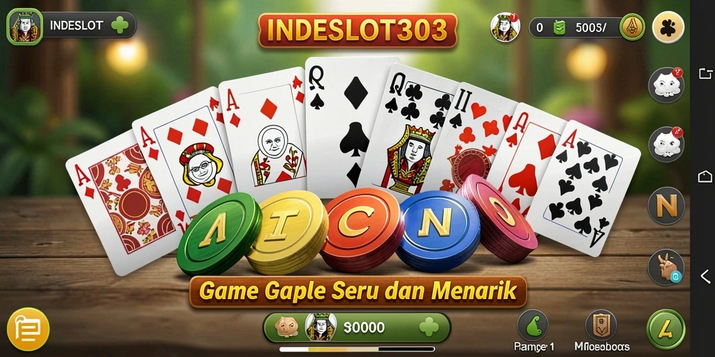 Tampilan gameplay INDESLOT303 yang seru saat bermain Gaple.