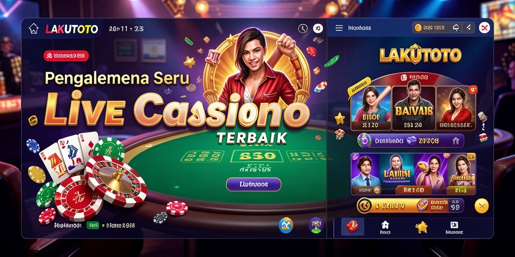 Tampilan gameplay Live Casino yang seru dan interaktif di LAKUTOTO.