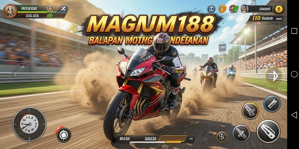 Gameplay seru dalam balapan motor di MAGNUM188.
