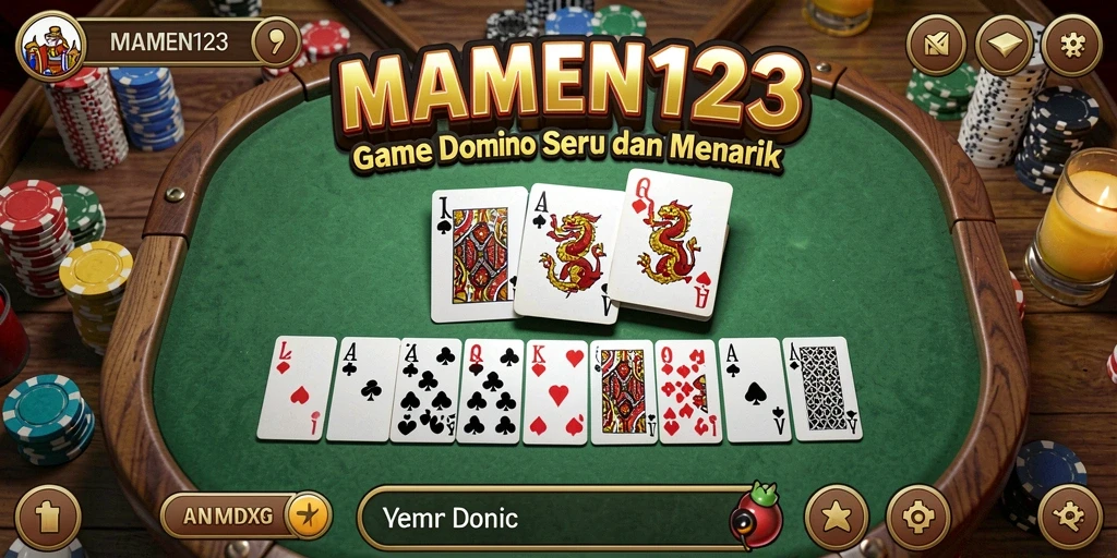 Tampilan permainan Domino yang menarik dan interaktif.