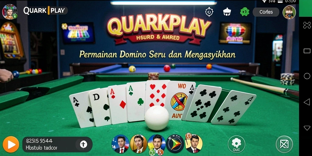 Tampilan seru dari gameplay Domino di QUARKPLAY.