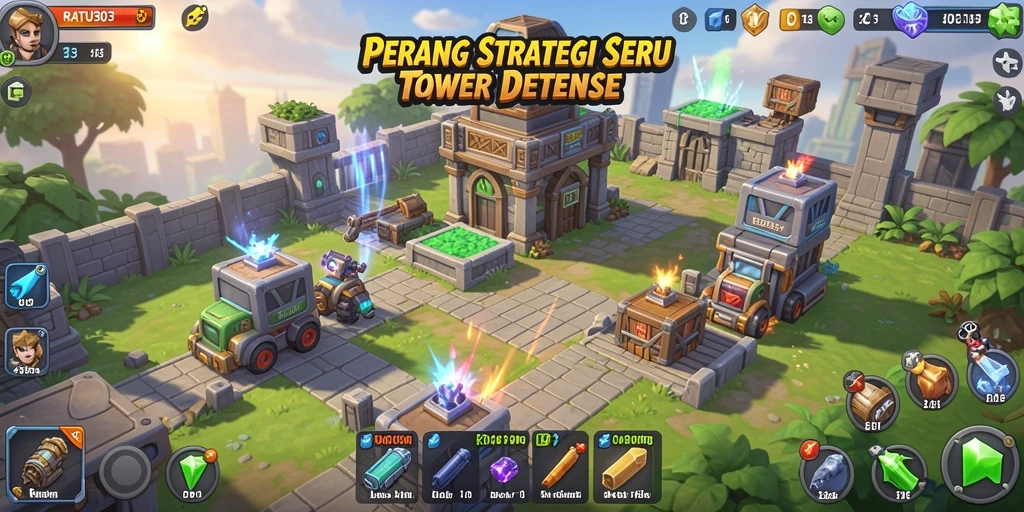 Tampilan seru ketika menara siap mempertahankan dari serangan musuh.