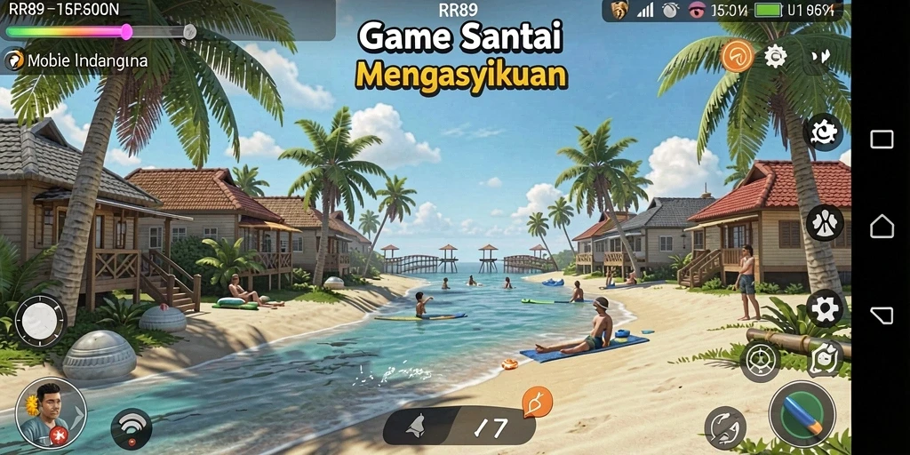 Tampilan gameplay <strong>RR89</strong> yang cerah dan menarik.