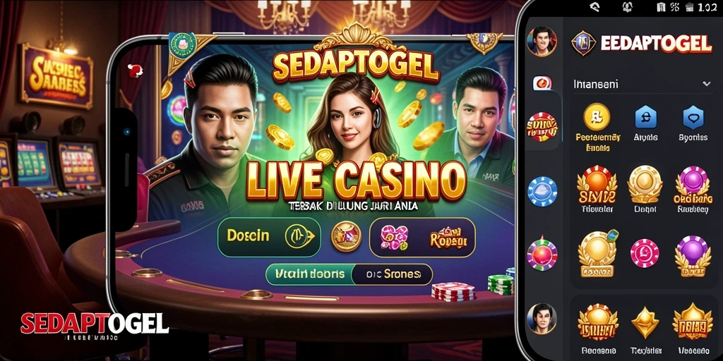 Screenshot SEDAPTOGEL menampilkan gameplay Live Casino yang menegangkan.