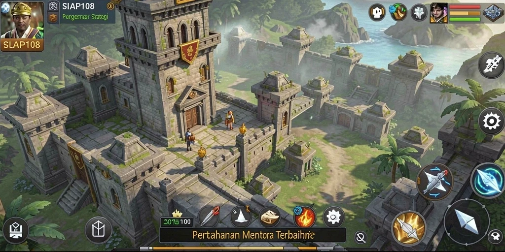 Menampilkan aksi pertahanan menara yang menegangkan dalam game SIAP108.
