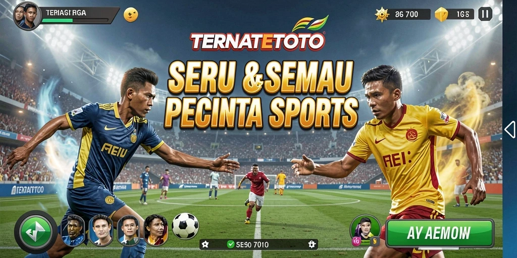 Gameplay seru TERNATETOTO yang menampilkan pertandingan olahraga.