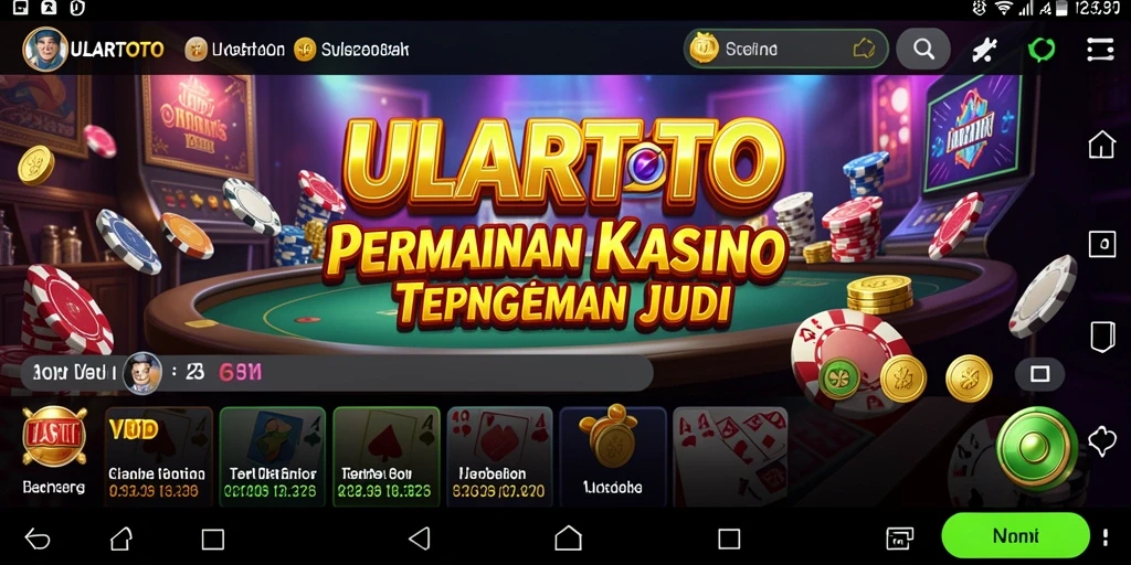 Tampilan gameplay ULARTOTO yang menarik dan menegangkan, penuh dengan aksi kasino.